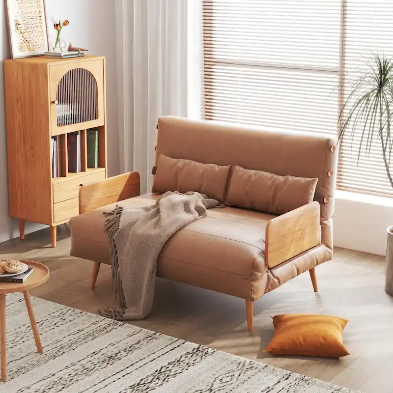 43,3 Canapé-lit deux places capitonné, beige