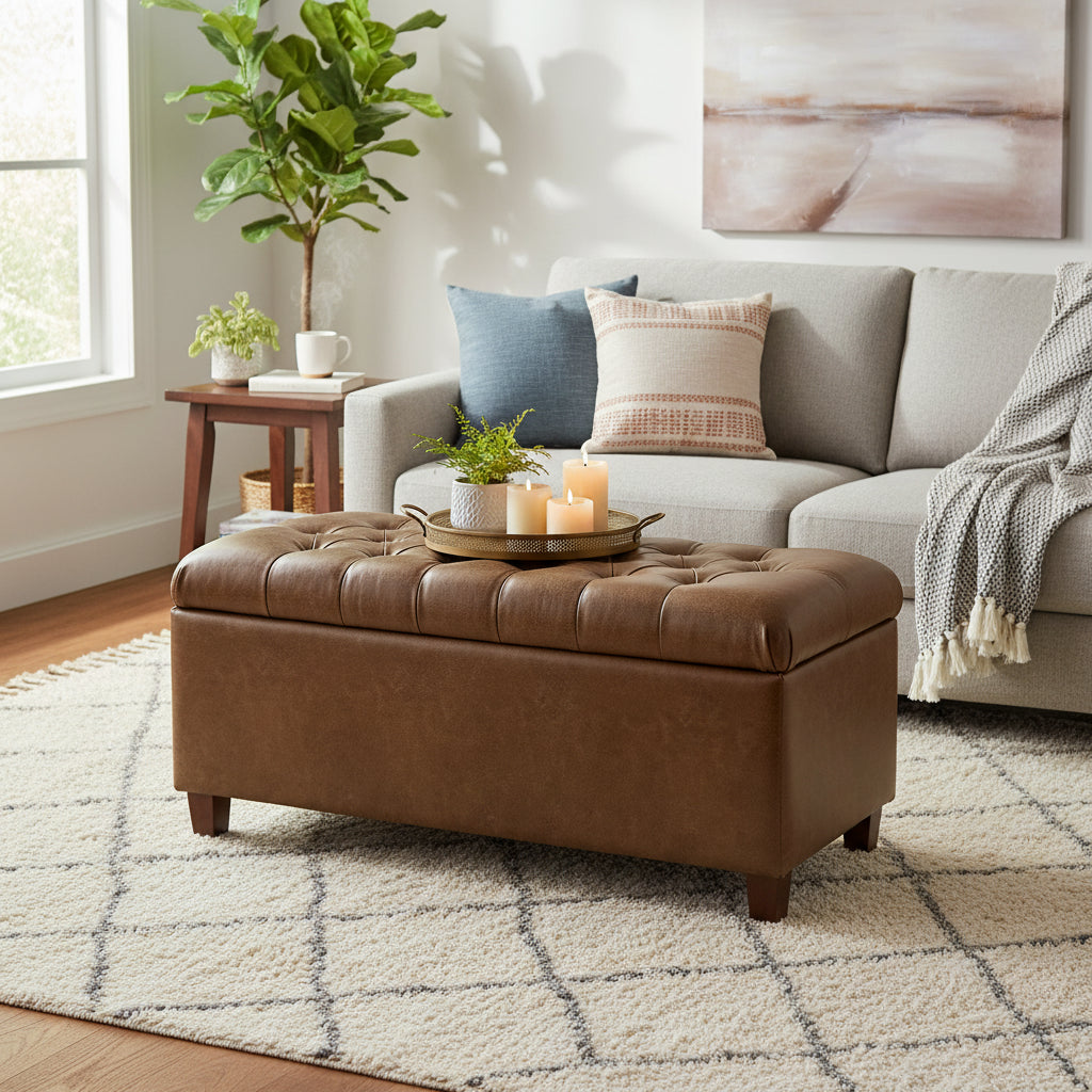 Copper Grove Caluire Button Tufted Storage Bench