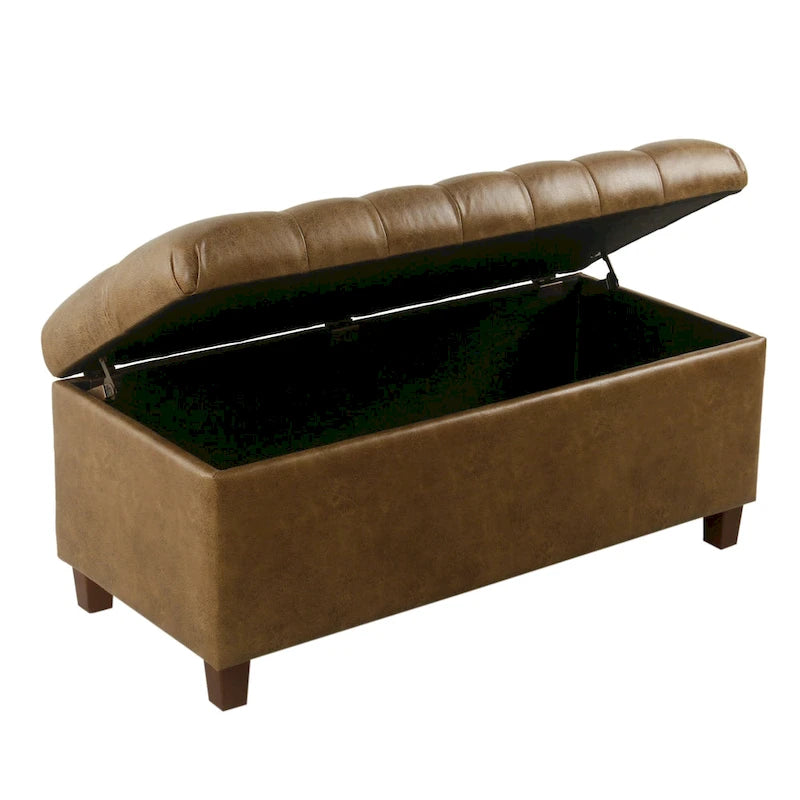 Banc de rangement capitonné