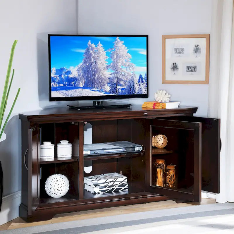 Solid Wood Mission Corner TV Stand