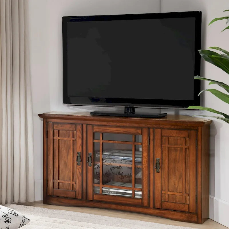 Solid Wood Mission Corner TV Stand