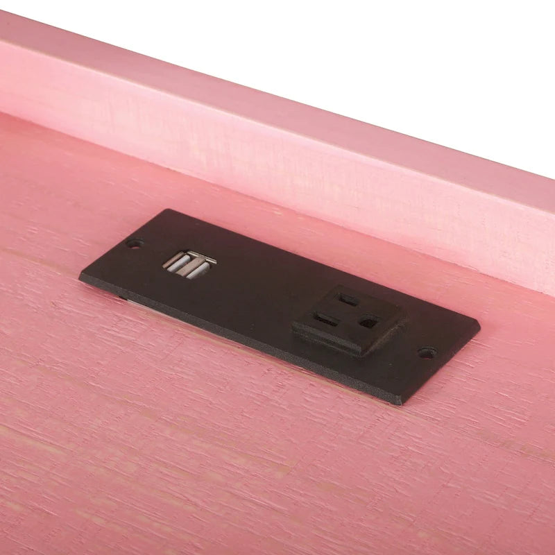 Bureau d'ordinateur en métal de 59 pouces avec ports USB par Furniture