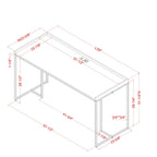Bureau d'ordinateur en métal de 59 pouces avec ports USB par Furniture