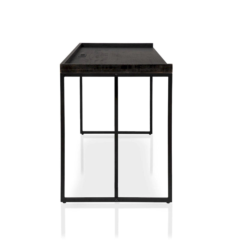 Bureau d'ordinateur en métal de 59 pouces avec ports USB par Furniture