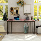 Bureau d'ordinateur en métal de 59 pouces avec ports USB par Furniture