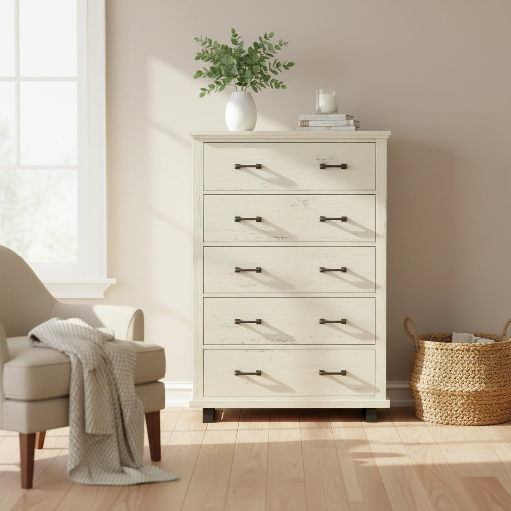 Farmhouse-inspired 2-Piece Bedroom Set - 1 Chest and 1 Dresser