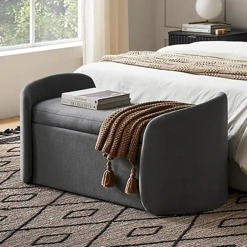 Banc de rangement ottoman 51", banc d'entrée avec rangement