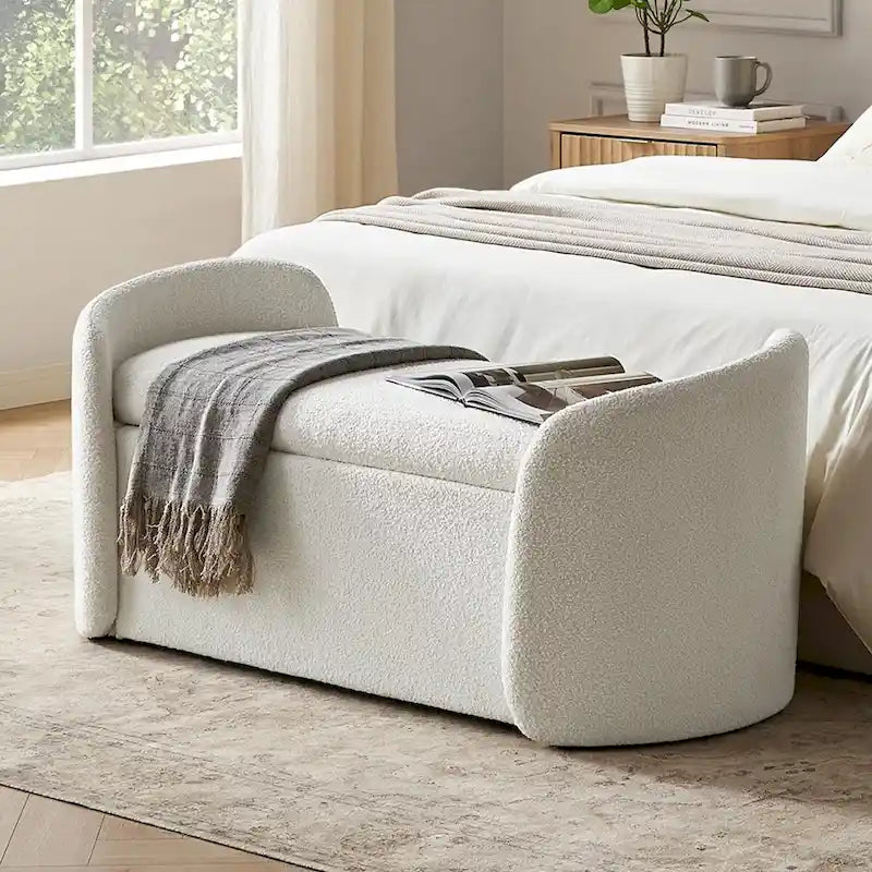 Banc de rangement ottoman 51", banc d'entrée avec rangement