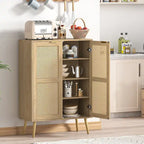 Meuble à chaussures en rotin 16 paires Meuble de rangement à chaussures sur pied pour entrée